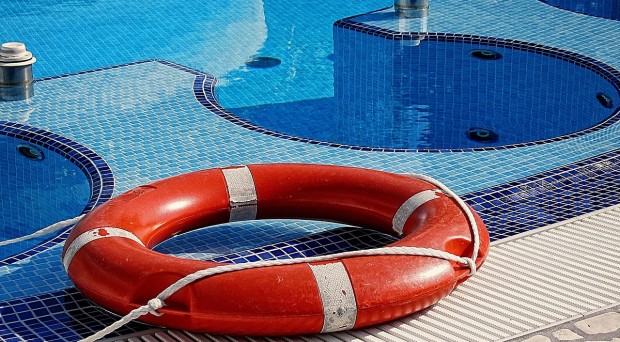 swimming pool and lifebelt
