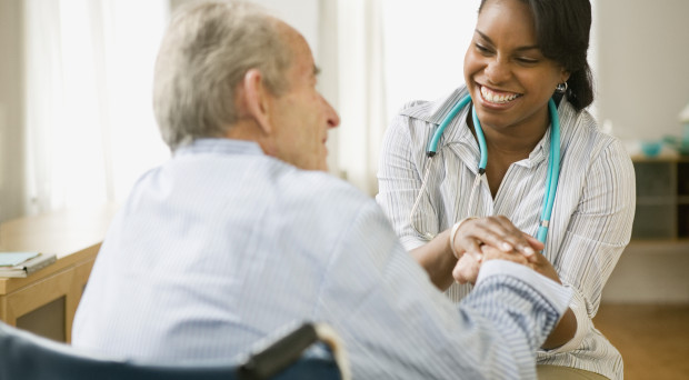 Nurse and elderly man