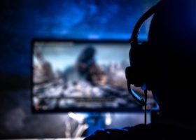A person taking part in an online video game